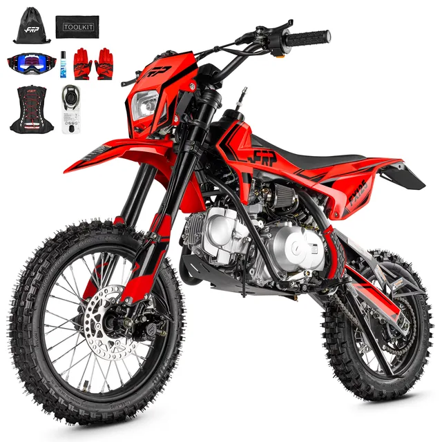 Dirt Bike 12 inch white red