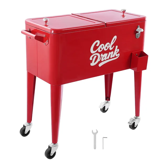 Cooler Cart 80 quart red 39.57 lbs