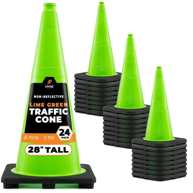 Safety Cone 24 pack green 28"
