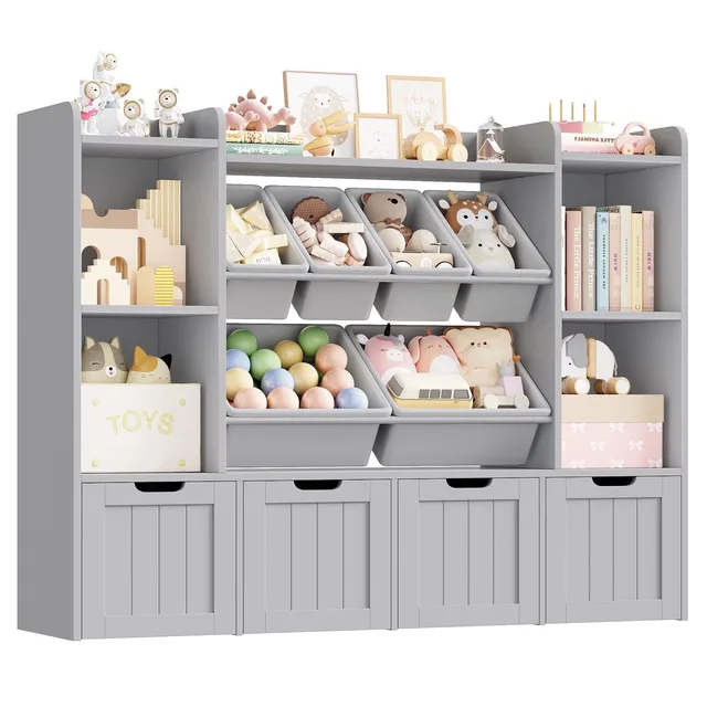 Toy Storage 55" white gray