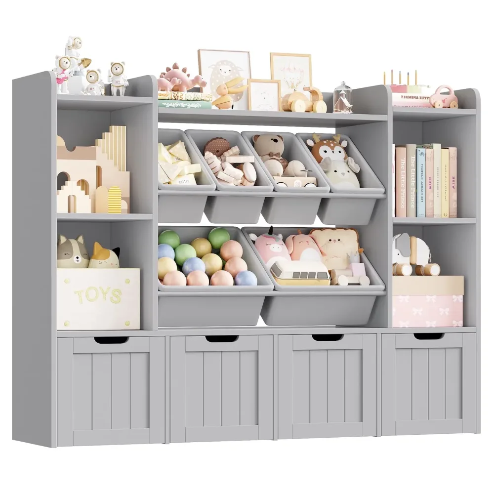 Toy Storage 55" white gray