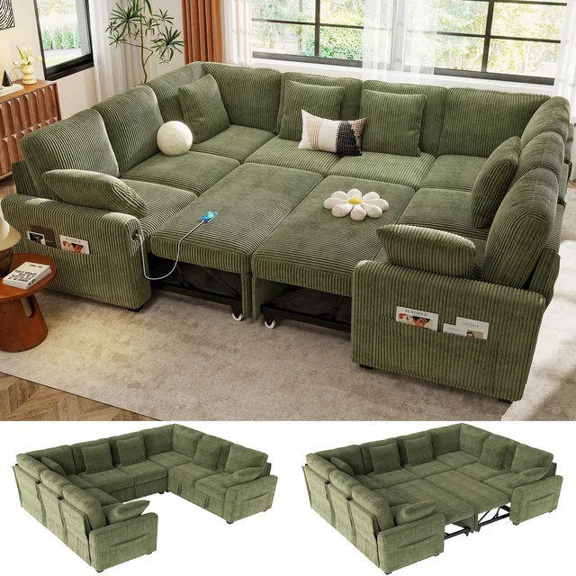 Living Room 83" gray green