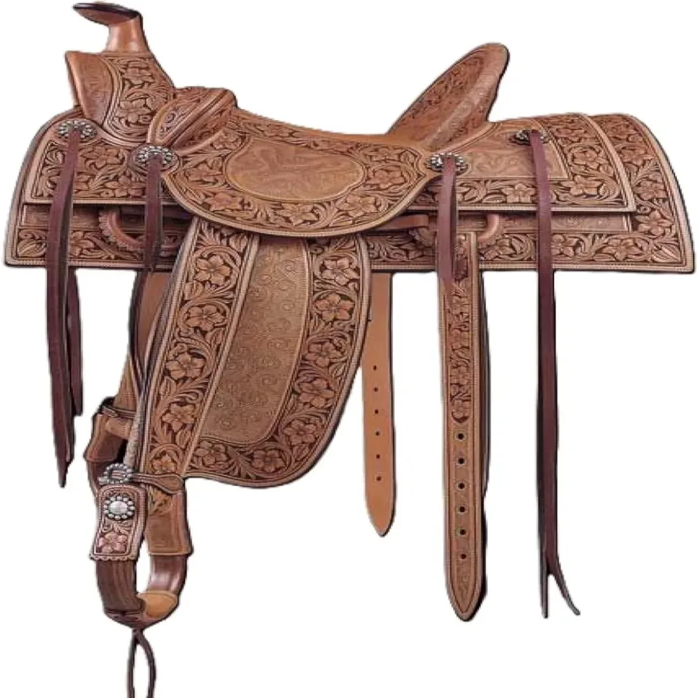Leather Saddle 16" heavy-duty adjustable