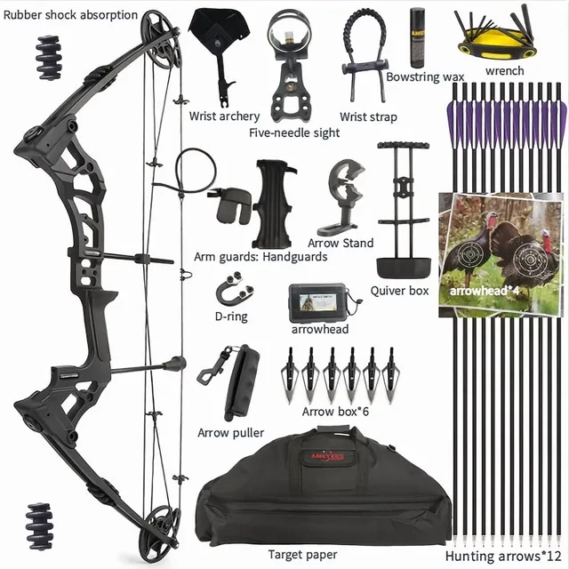 Compound Bow 0-70 lbs adjustable black