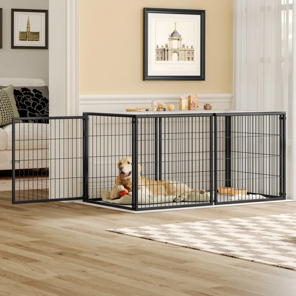 Pet Crate 63.7" 100 lbs black