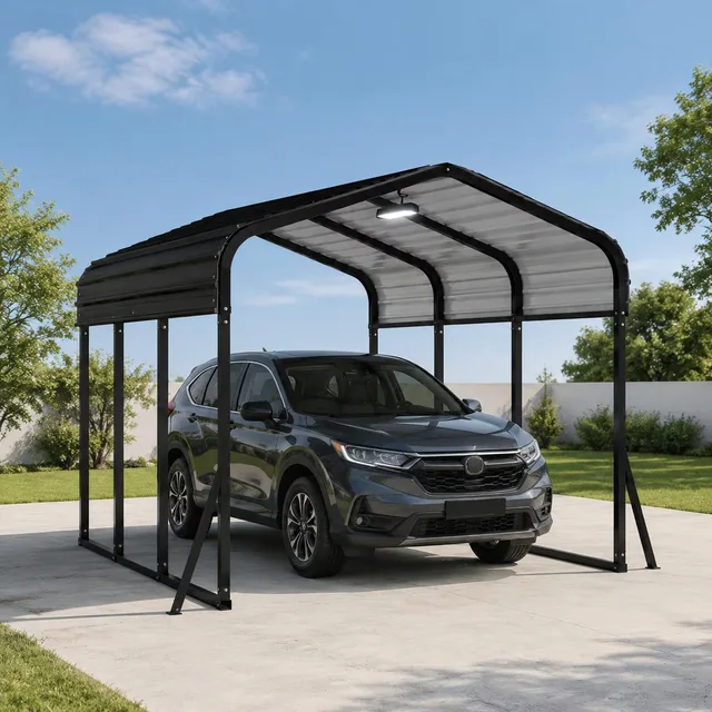 Metal Carport gray heavy-duty waterproof