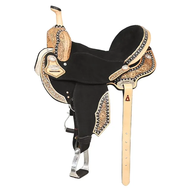 Leather Saddle 15 in black 8 inches