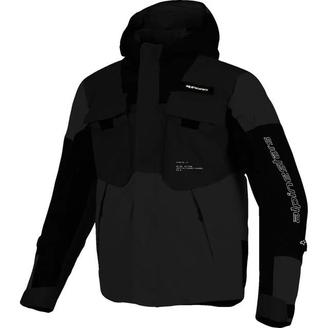 Jacket waterproof black adjustable