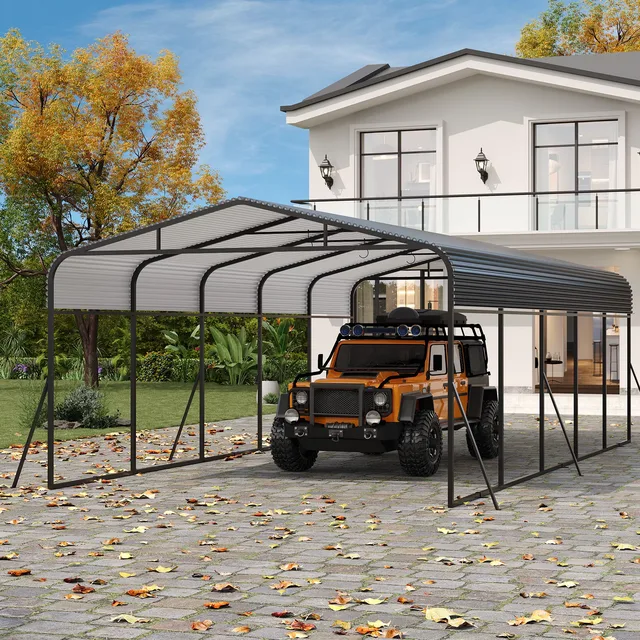 Metal Carport 26 ft heavy-duty waterproof