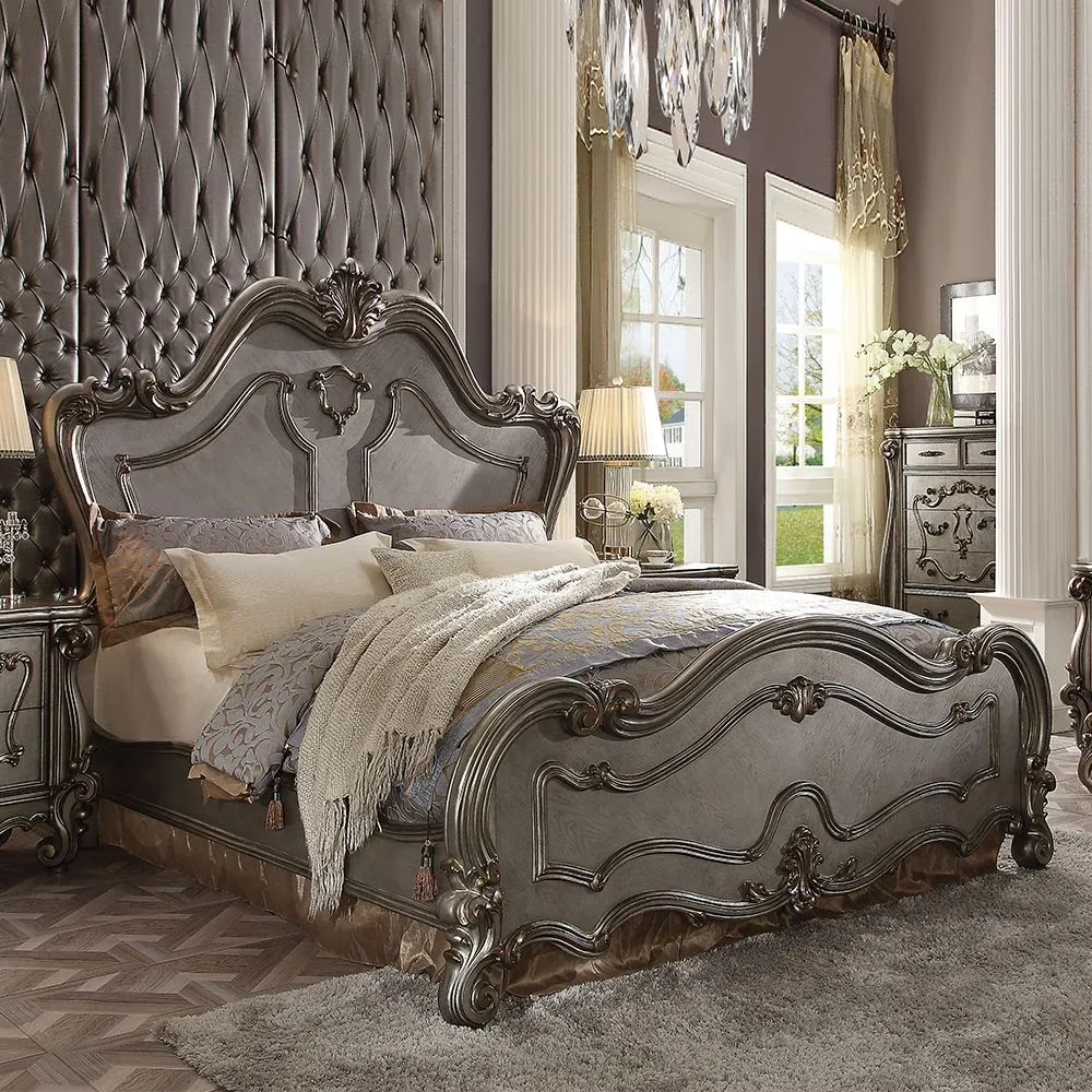 Panel Bed silver 93" 74"