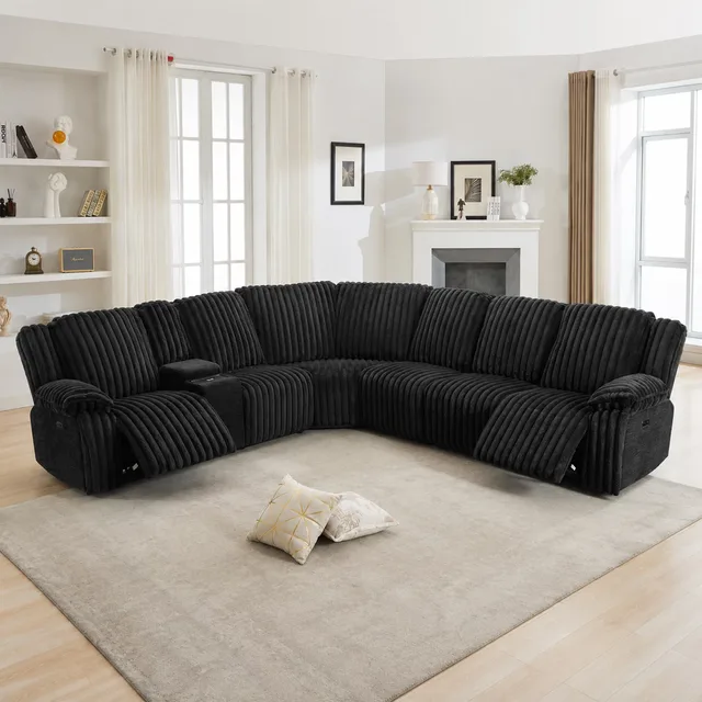 Sectional Sofa wireless black 350 lb