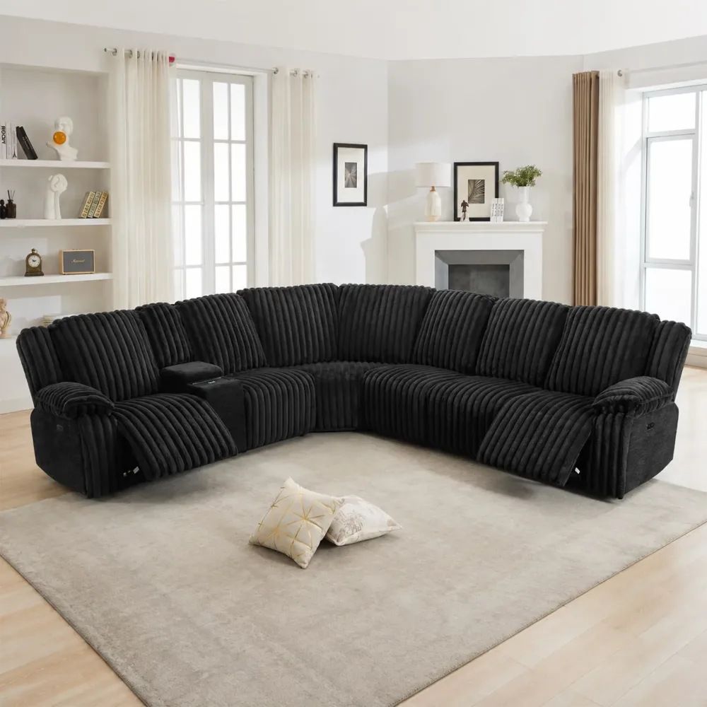 Sectional Sofa wireless black 350 lb