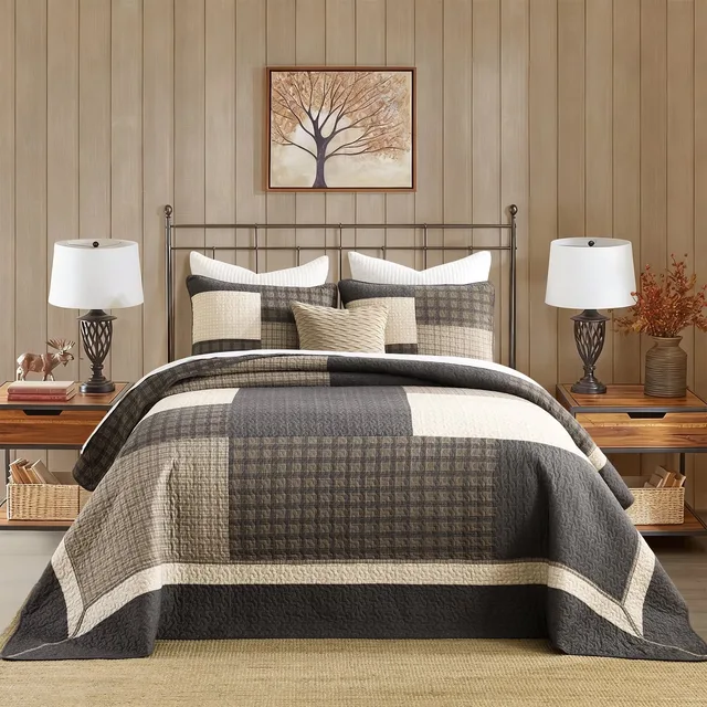 Bedding gray brown beige