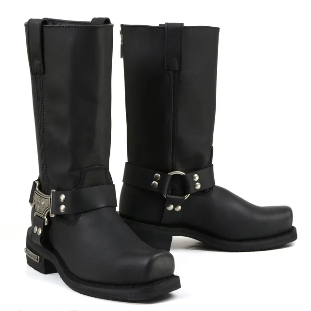 Motorcycle Boots black heavy-duty adjustable