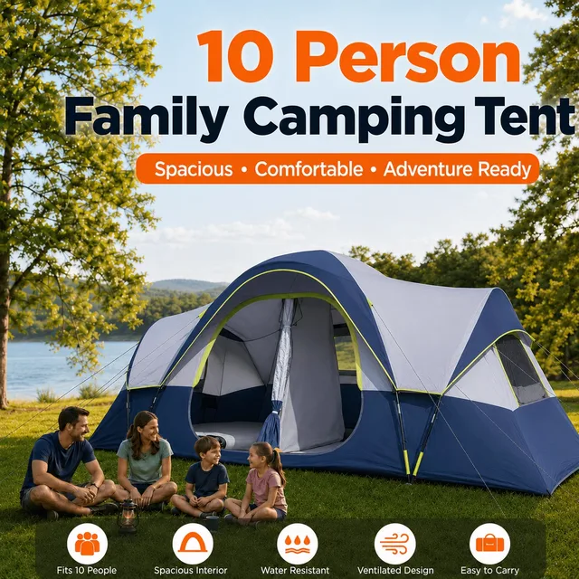 Family Camping waterproof windproof blue
