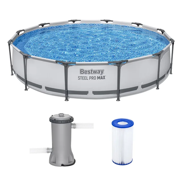 Ground Pool 12 ft 30 in gray