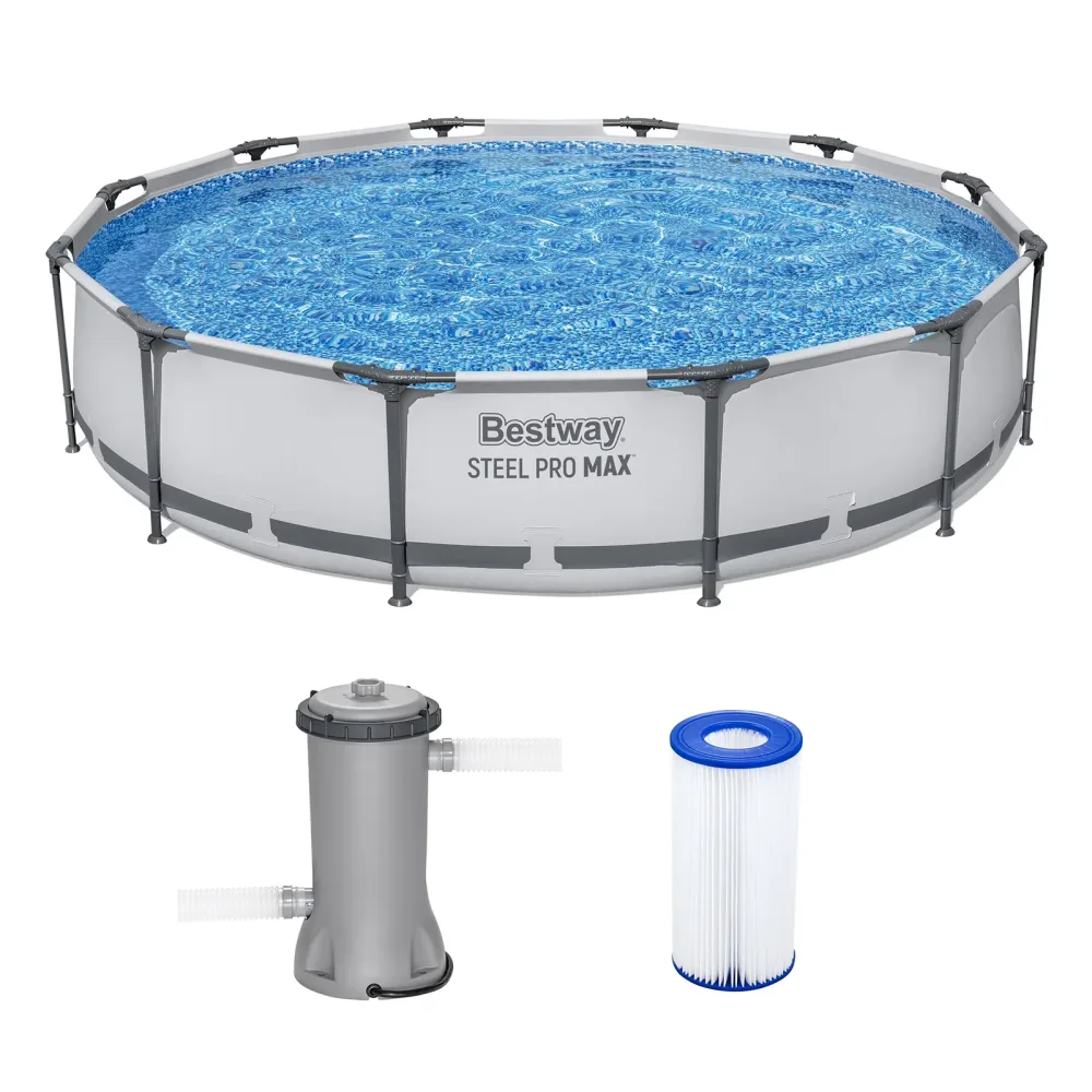 Ground Pool 12 ft 30 in gray