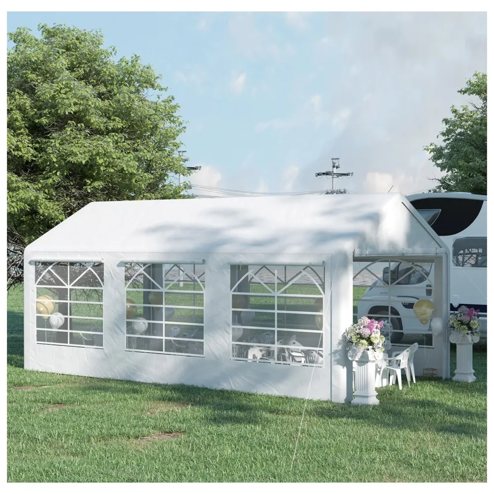 Carport white 236.25" 118"