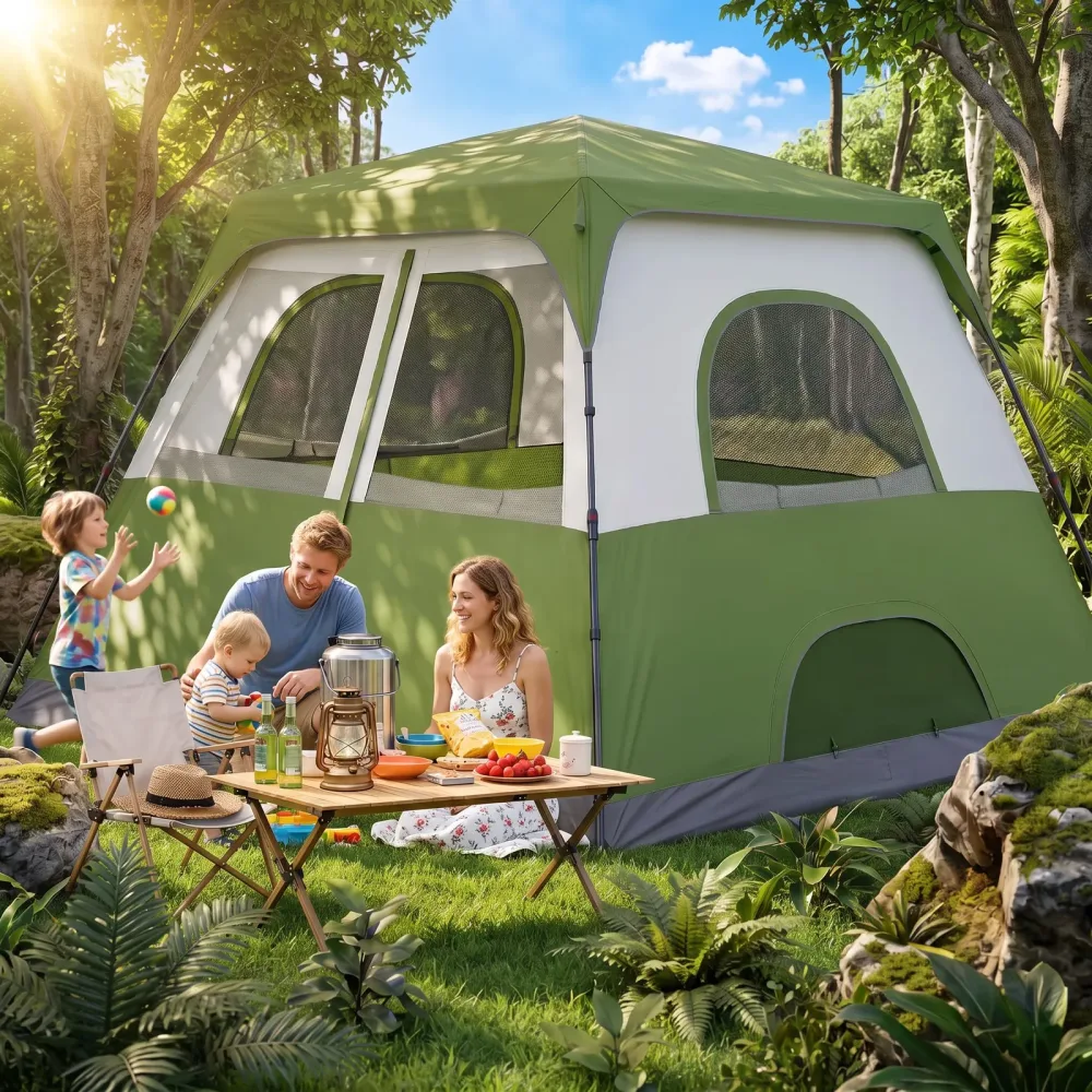 Tent 8 person blue green