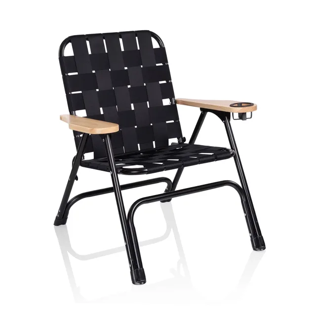 Camp Chair black 250 lbs portable