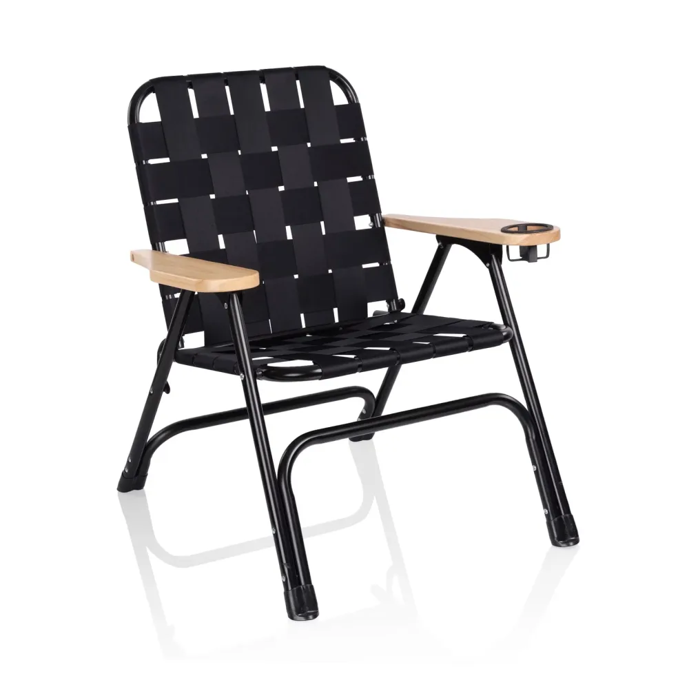 Camp Chair black 250 lbs portable