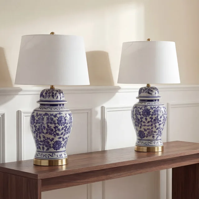 Table Lamp 30.5 in blue white