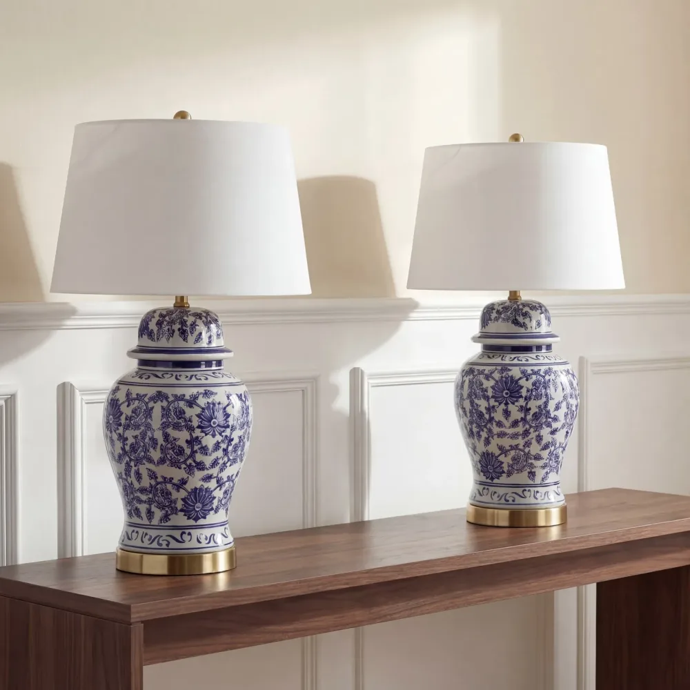 Table Lamp 30.5 in blue white