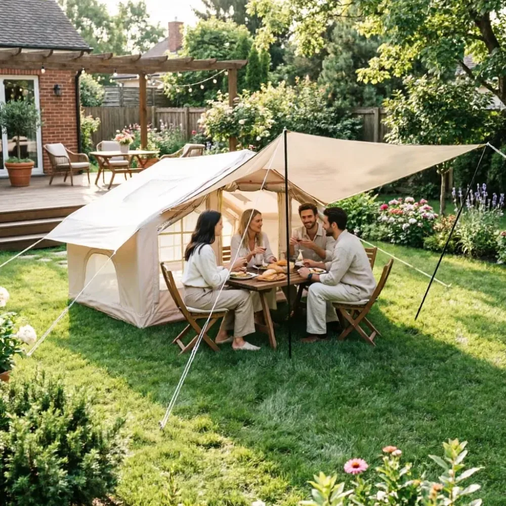 Camping Tent waterproof beige 118"