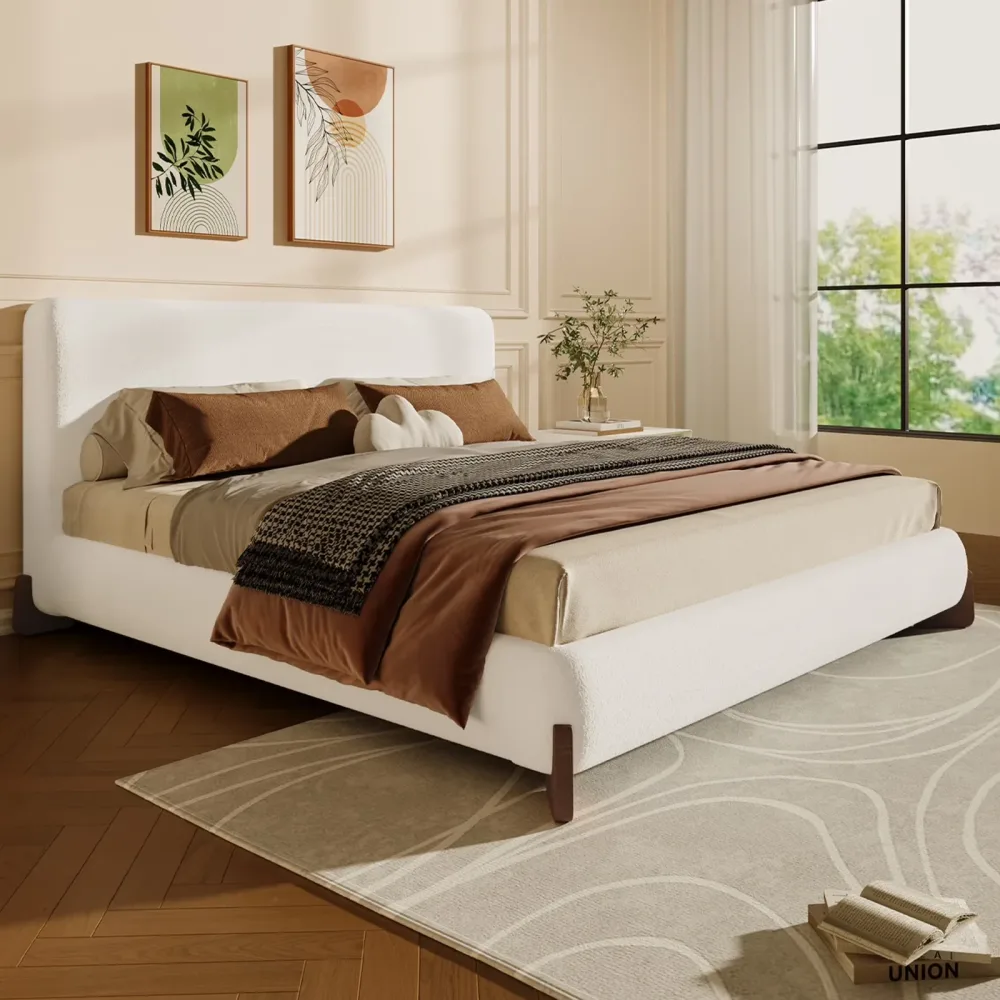 Queen Bed white 800 lbs brown