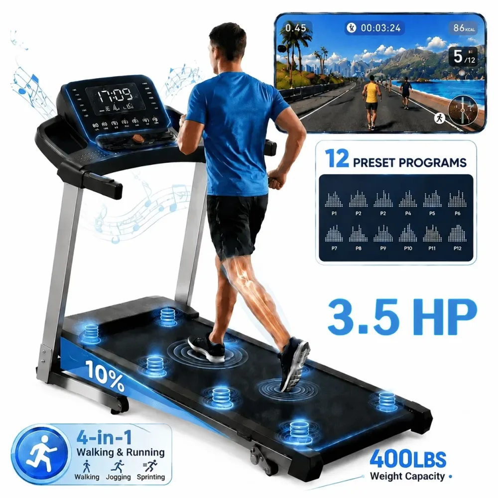 Treadmill Portable 350 lbs 49.9" 23.6"