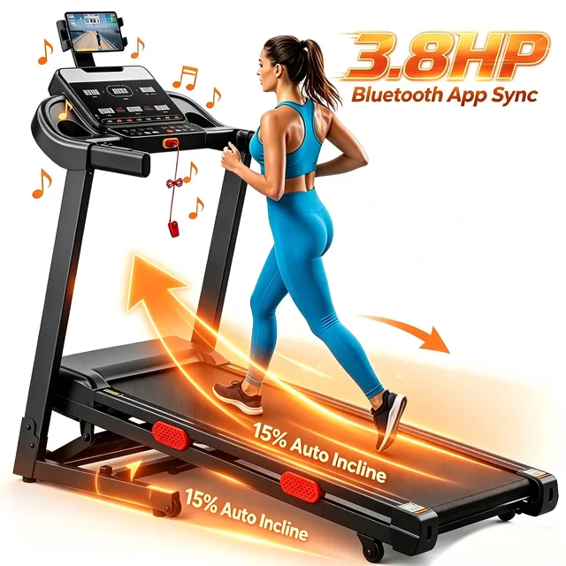 Treadmill 3.8hp 300-330lbs foldable