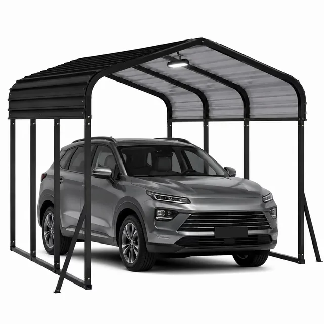 Metal Carport heavy-duty gray 10'