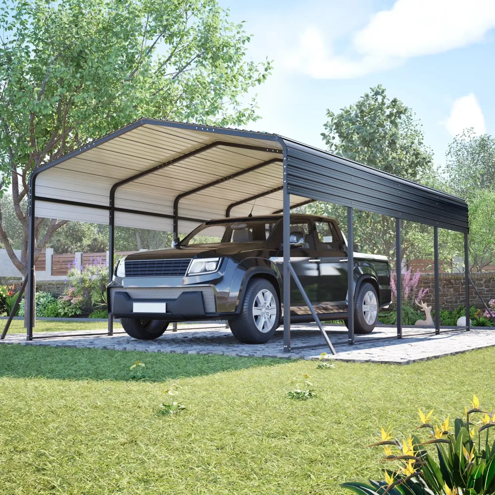 Metal Carport heavy-duty 241.57" 201"