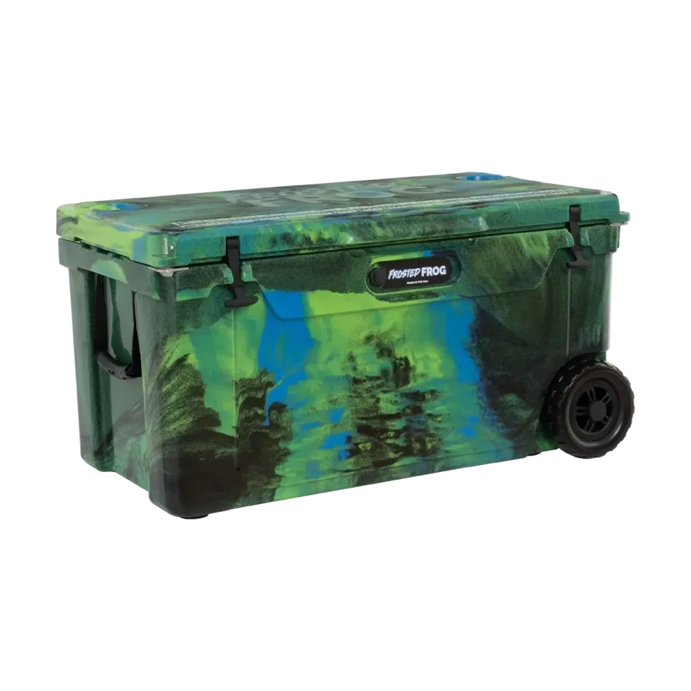 Rolling Cooler 110 quart green black