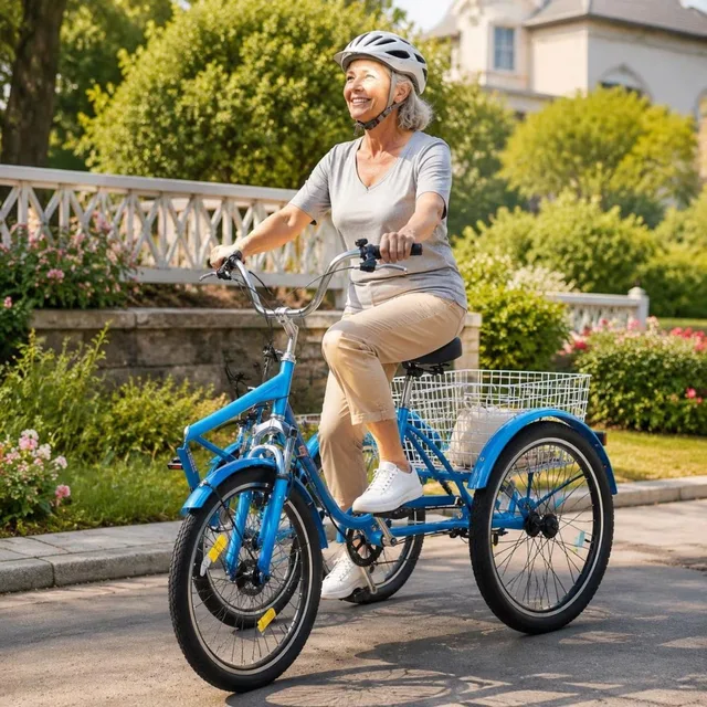 Cruiser Bike folding adjustable blue
