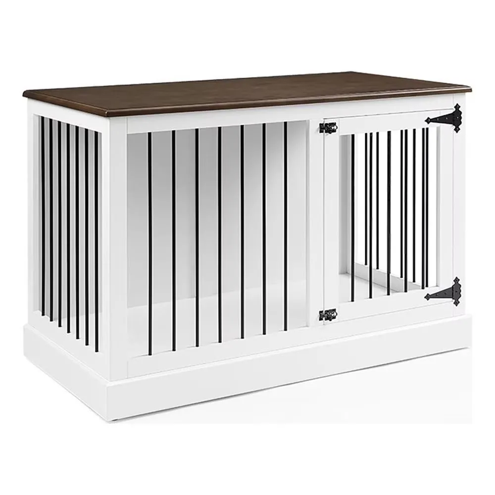 Dog Crate white brown 30.25"