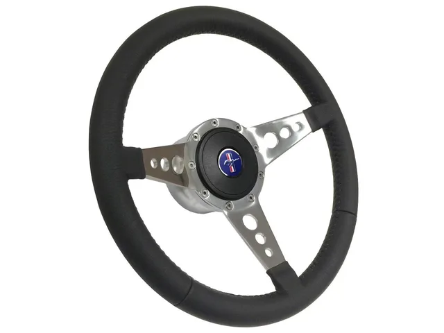 Leather Steering blue 14 inch 7 lb
