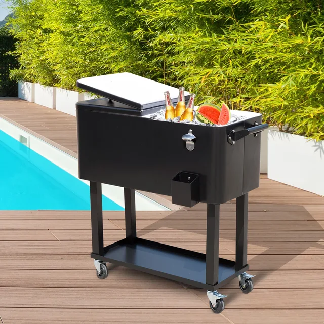 Cooler Cart black 80 quart 20 gallon