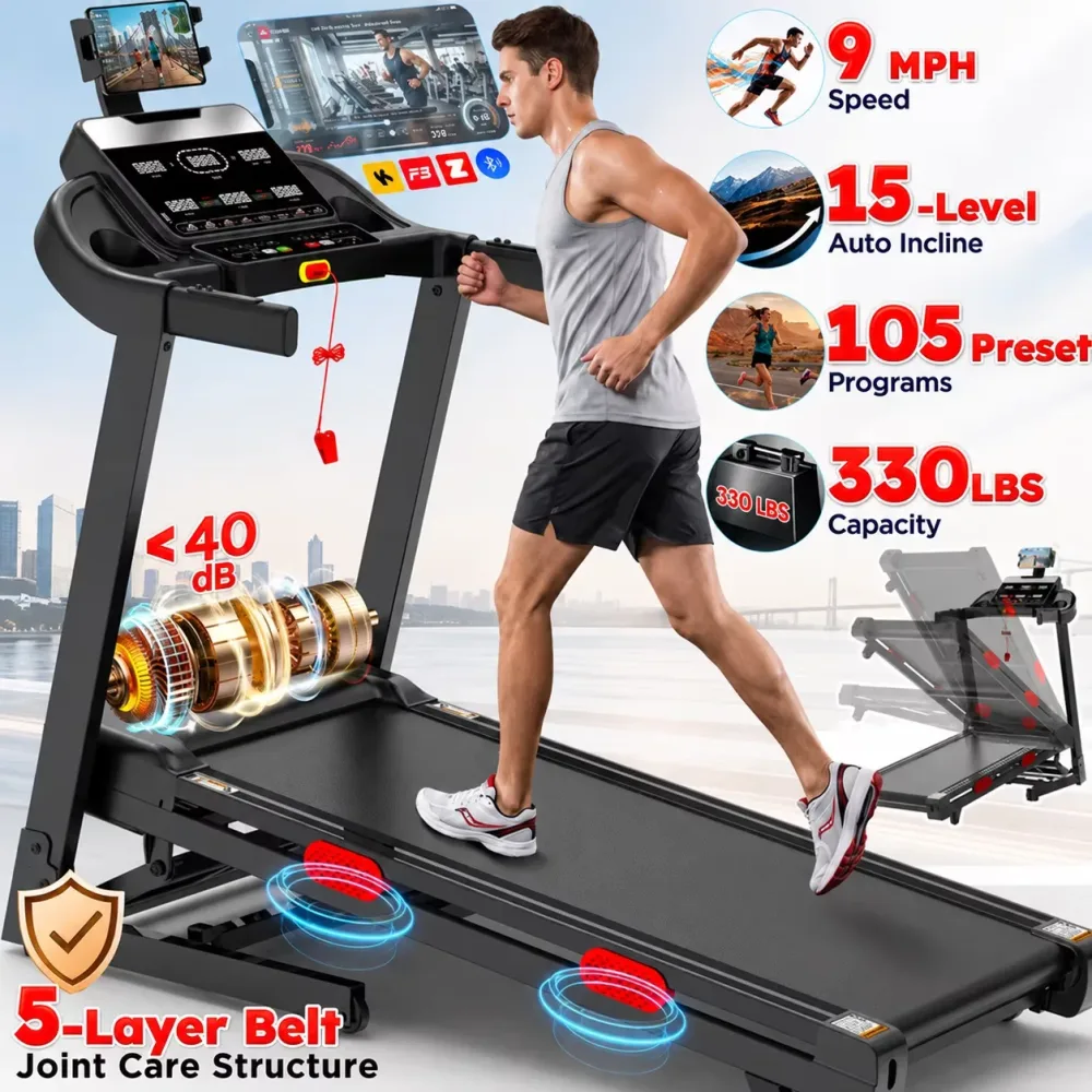 Folding Treadmill 3.8hp 330 lbs