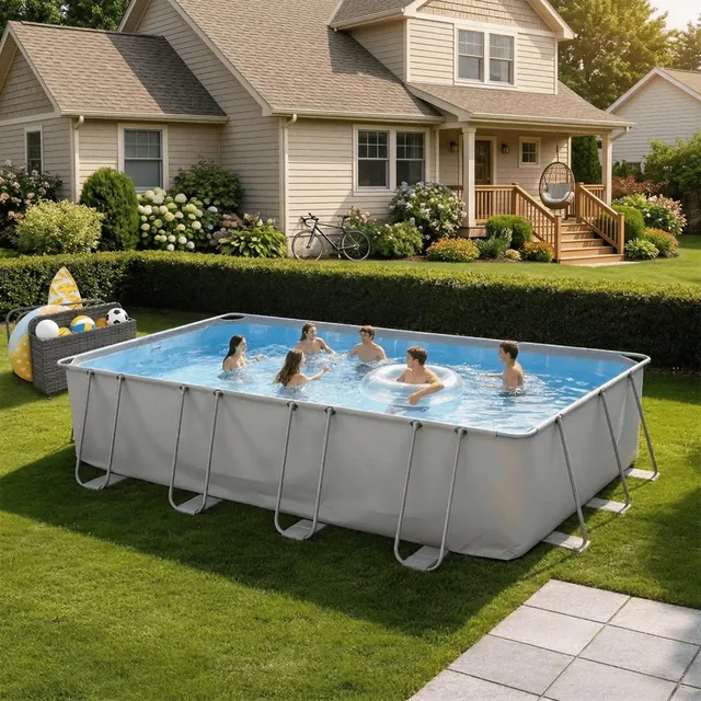 Ground Pool 17.7' 8.9' grey