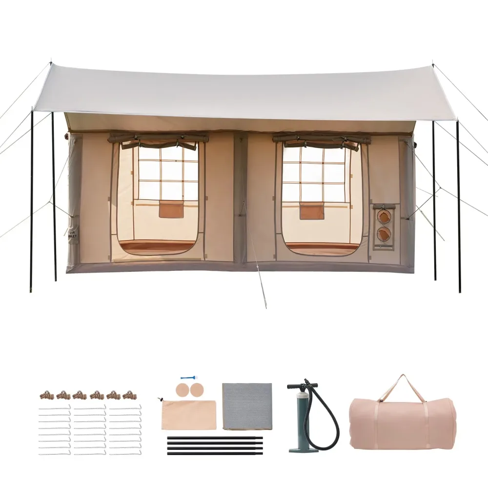 Camping Tent 5-8 people waterproof beige