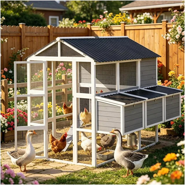 Coop weatherproof gray white