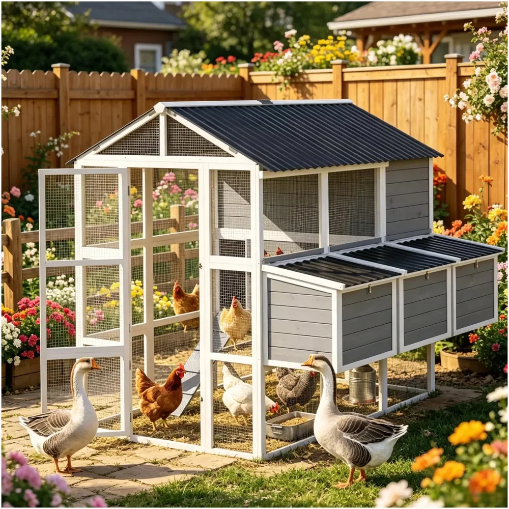 Coop weatherproof gray white