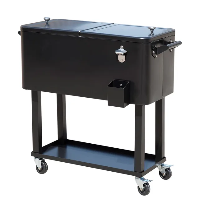 Rolling Cooler black 80 quart 20 gallons
