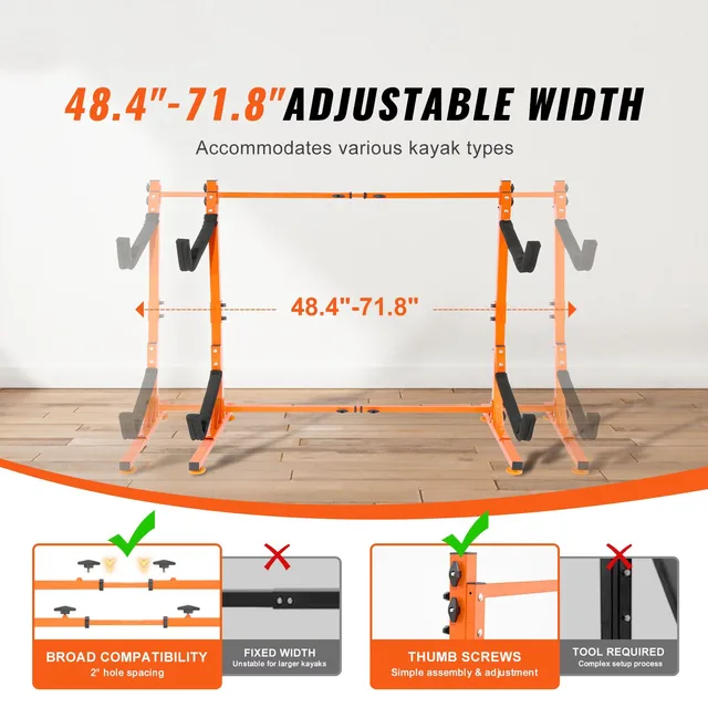 Kayak Storage 175lbs adjustable 175 lbs