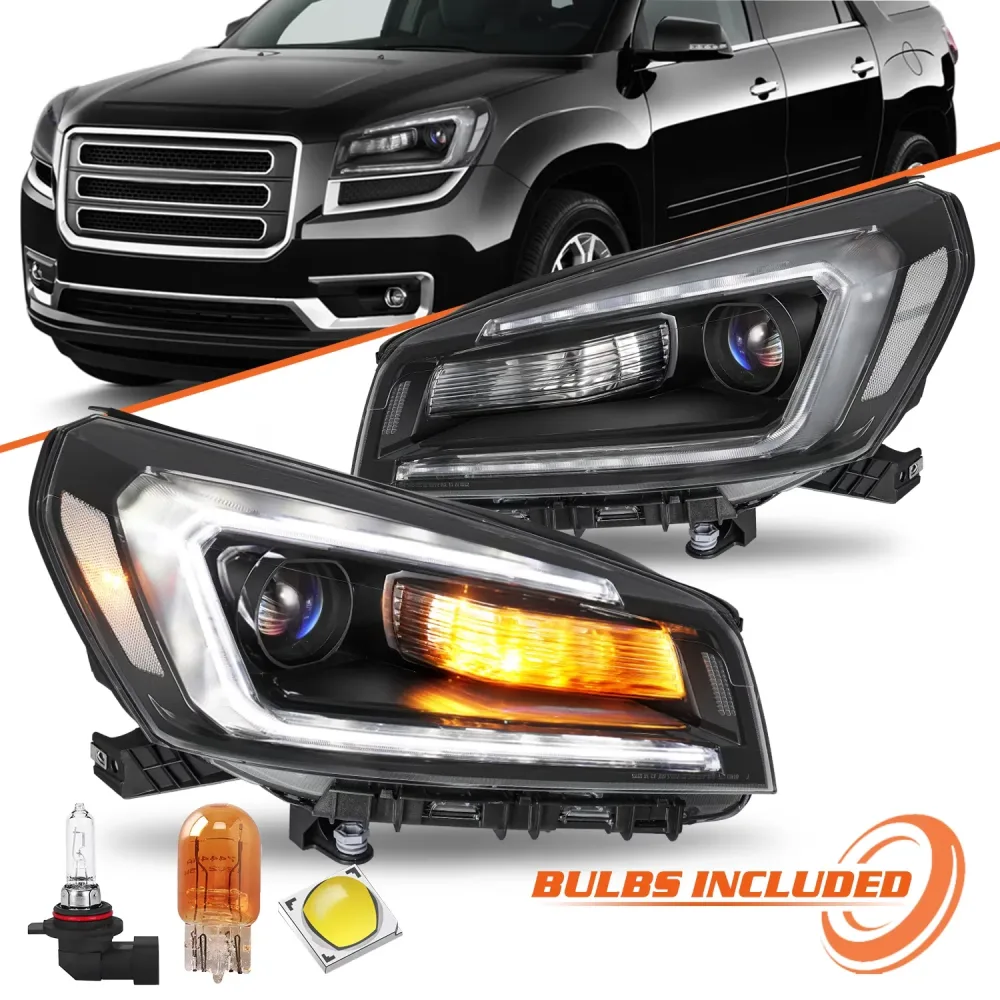 Projector Headlight black 1 pair led