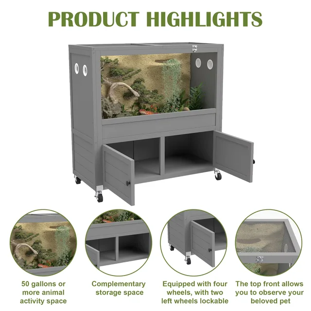 Reptile Habitat 50 gallon adjustable 35"