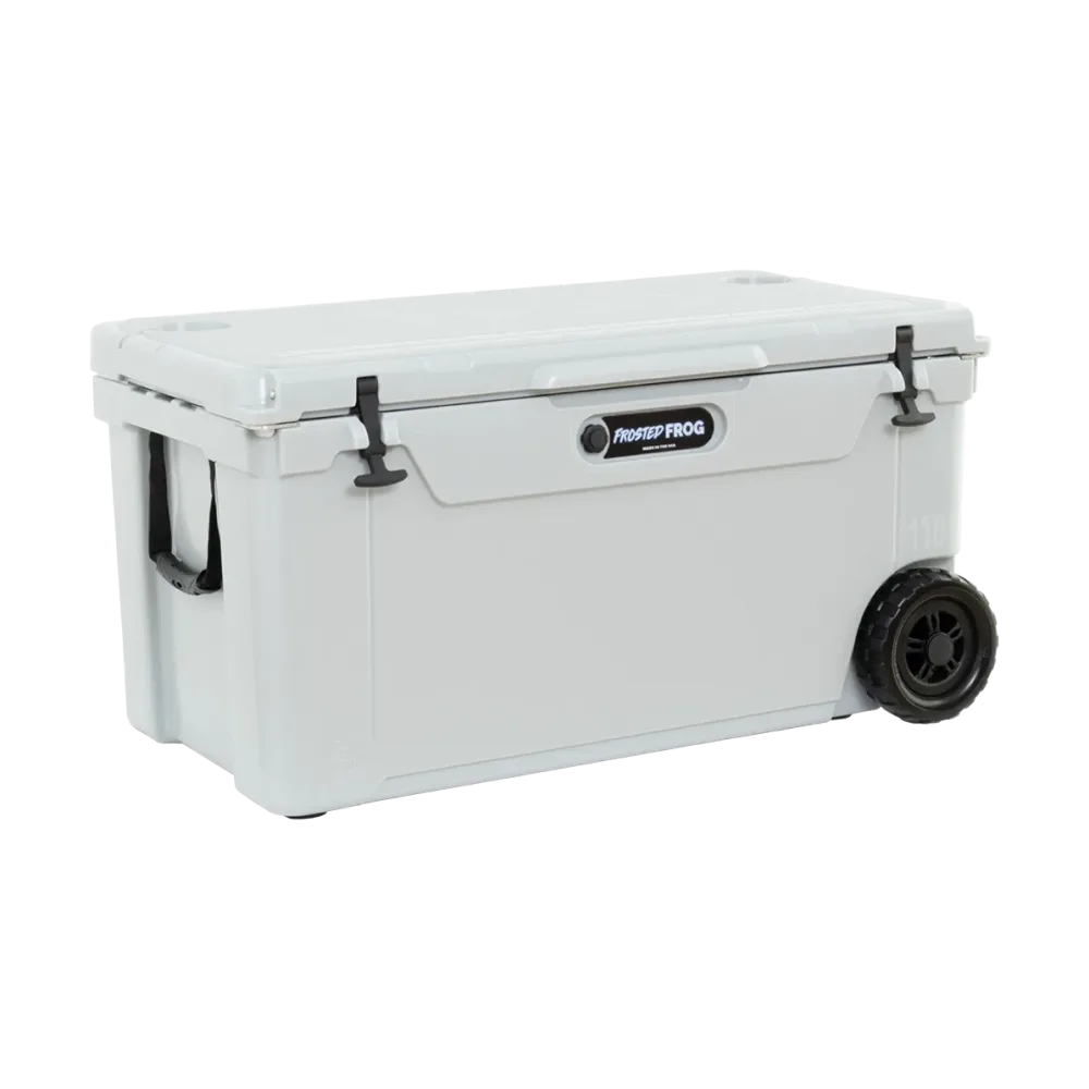 Rolling Cooler 110 quart white heavy-duty