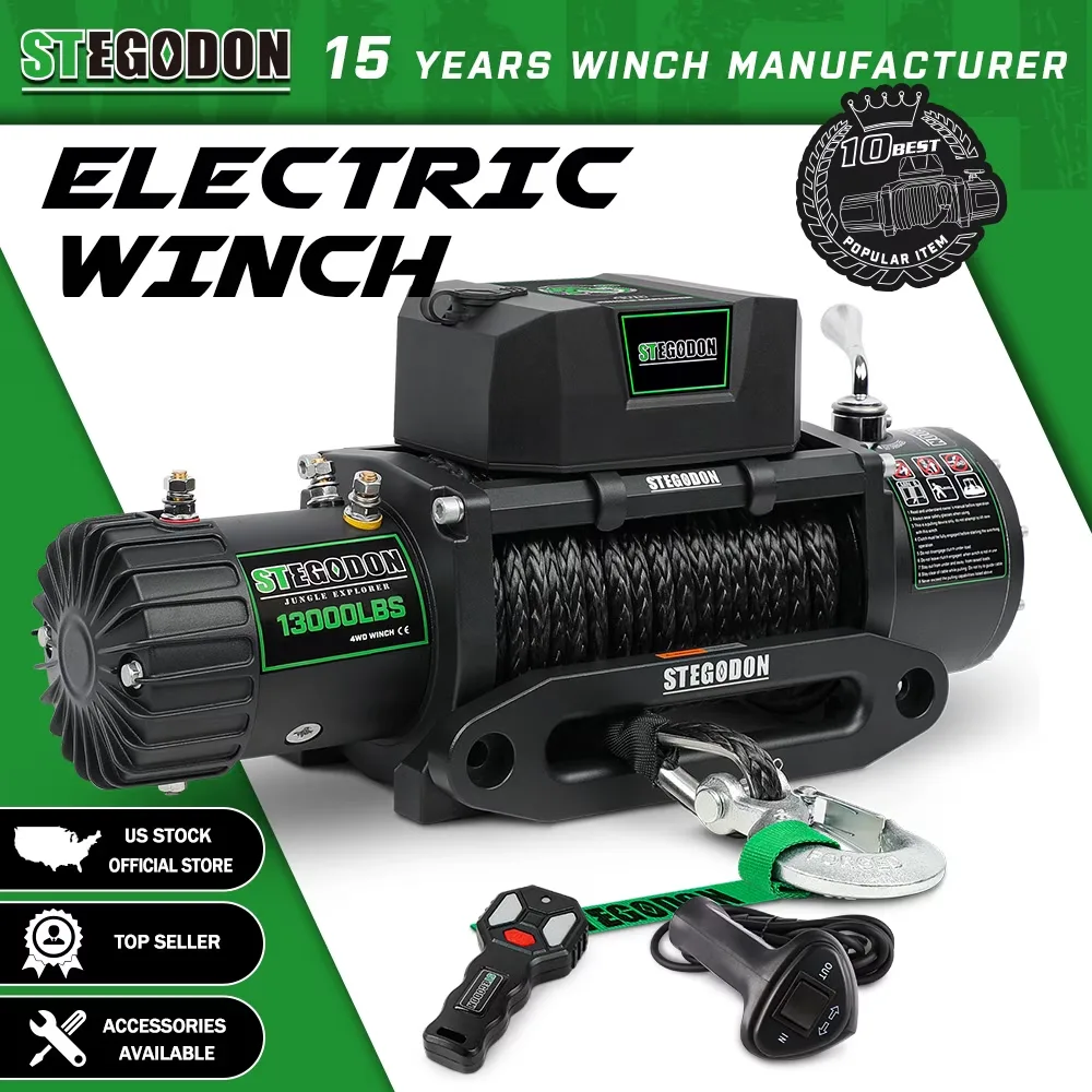 Winch Synthetic 13000 lbs 12v 5.5 hp
