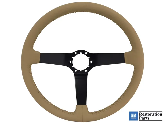 Leather Steering 14 inch 3 inch tan